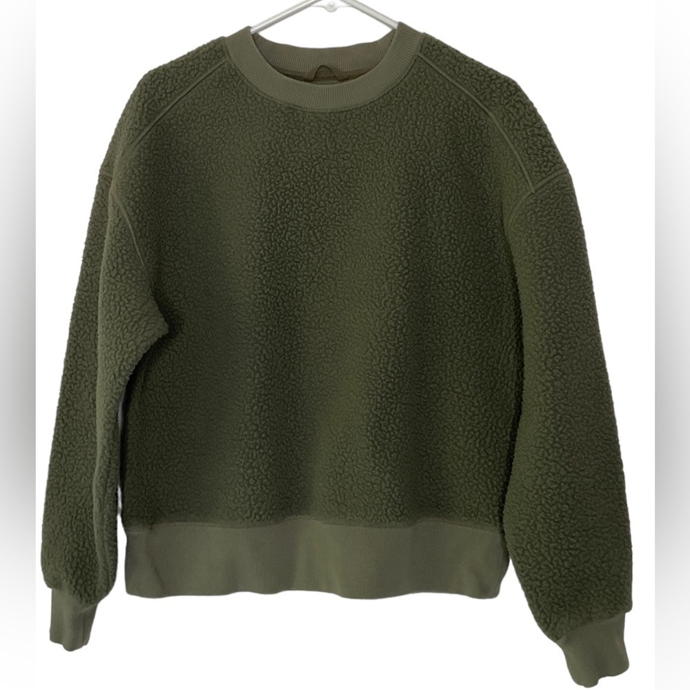 Everlane The ReNew Teddy Oversized Crew Neck Sweater Kalamata Size Small - Picture 2 of 13